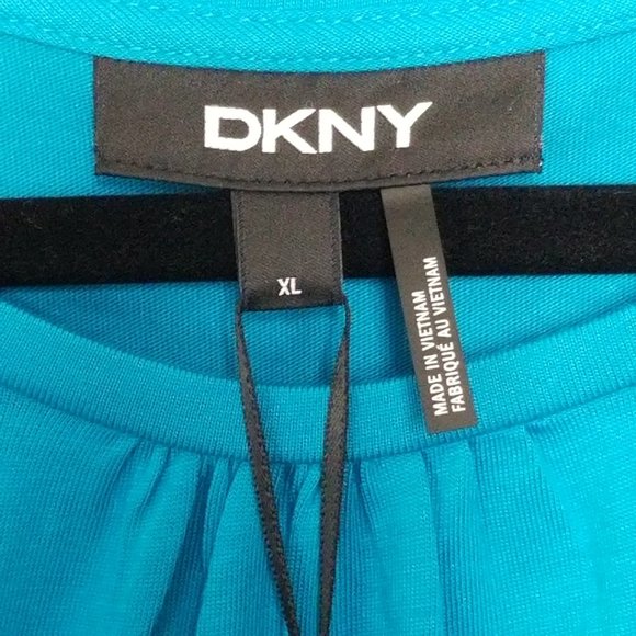 DKNY Women's Short Sleeve Ruched Top - XL - Picture 4 of 10